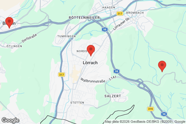 Karte mit Entrümpelungsaufträgen in Lörrach