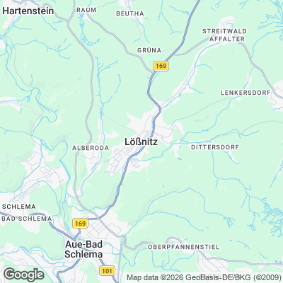 Karte von Lößnitz und Umgebung