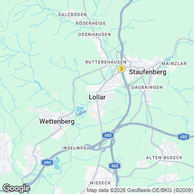 Karte von Lollar und Umgebung