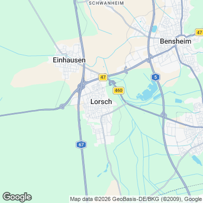 Karte von Lorsch und Umgebung