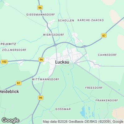 Karte von Luckau und Umgebung
