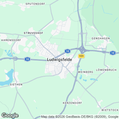 Karte von Ludwigsfelde und Umgebung