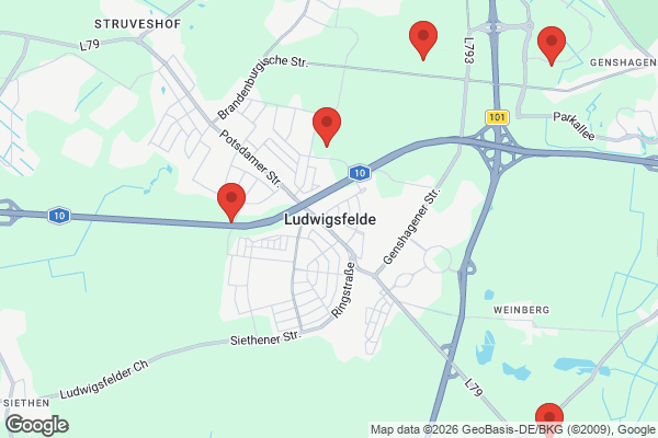 Karte mit Entrümpelungsaufträgen in Ludwigsfelde