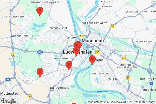 Karte mit Entrümpelungsaufträgen in Ludwigshafen