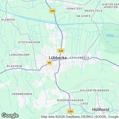 Karte von Lübbecke und Umgebung