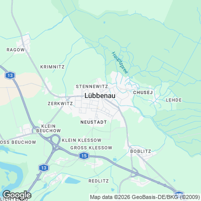 Karte von Lübbenau und Umgebung
