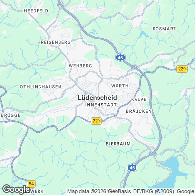 Karte von Lüdenscheid und Umgebung