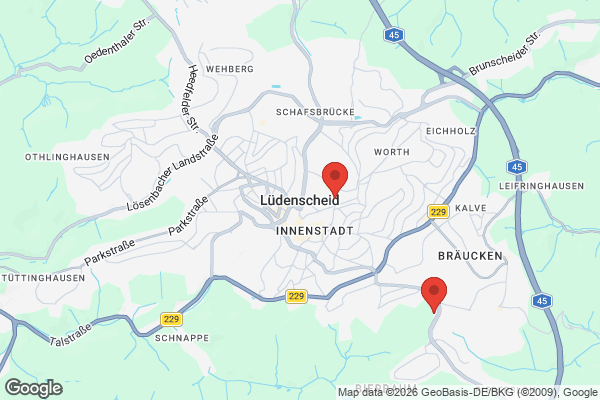 Karte mit Entrümpelungsaufträgen in Lüdenscheid