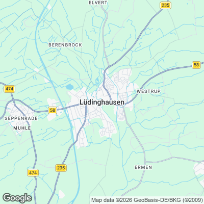 Karte von Lüdinghausen und Umgebung