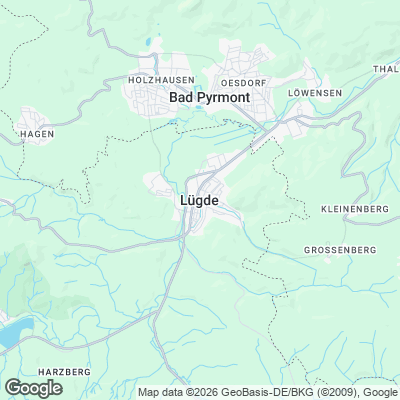Karte von Lügde und Umgebung
