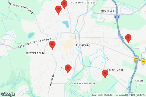 Karte mit Entrümpelungsaufträgen in Lüneburg