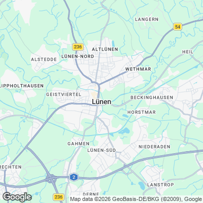 Karte von Lünen und Umgebung