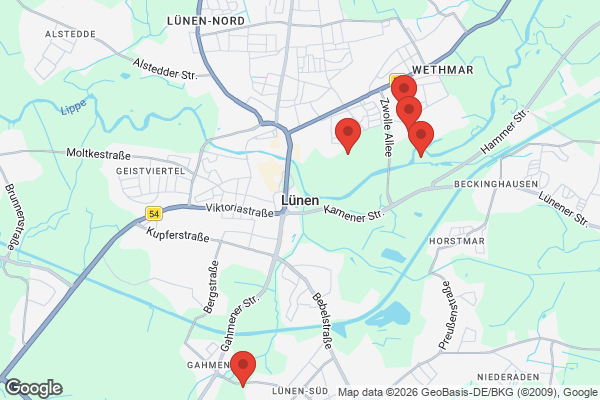 Karte mit Entrümpelungsaufträgen in Lünen