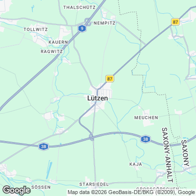 Karte von Lützen und Umgebung