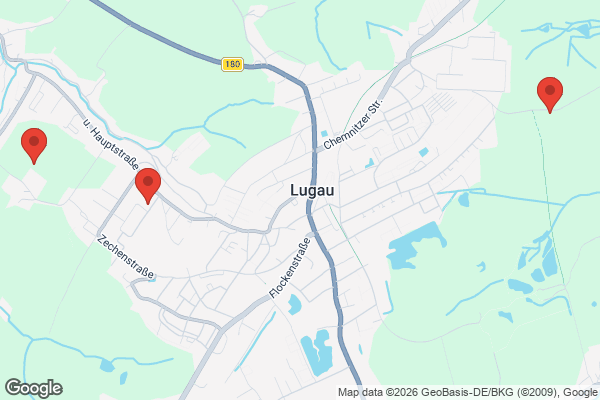 Karte mit Entrümpelungsaufträgen in Lugau