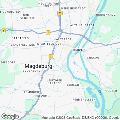 Karte von Magdeburg und Umgebung