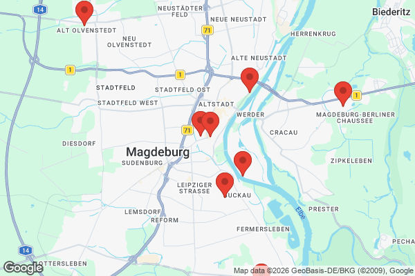 Karte mit Entrümpelungsaufträgen in Magdeburg