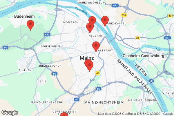 Karte mit Entrümpelungsaufträgen in Mainz