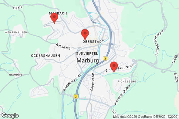 Karte mit Entrümpelungsaufträgen in Marburg