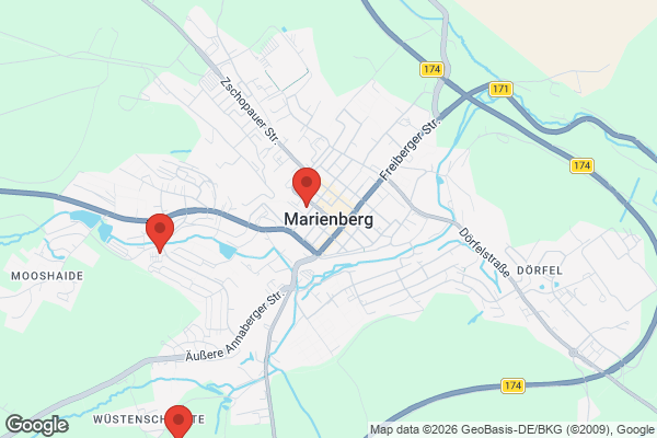 Karte mit Entrümpelungsaufträgen in Marienberg