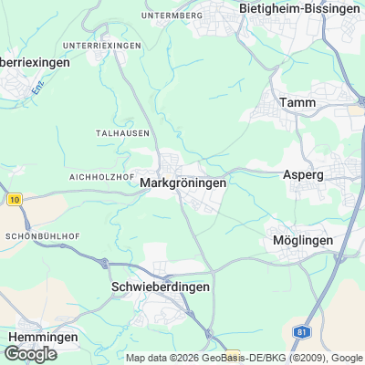 Karte von Markgröningen und Umgebung