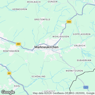 Karte von Markneukirchen und Umgebung