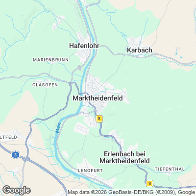 Karte von Marktheidenfeld und Umgebung