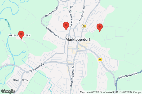 Karte mit Entrümpelungsaufträgen in Marktoberdorf