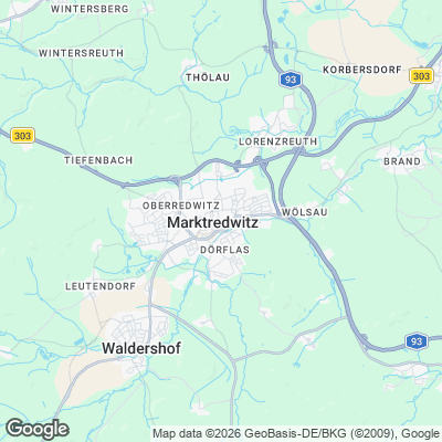 Karte von Marktredwitz und Umgebung