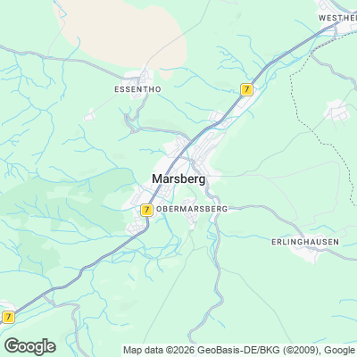 Karte von Marsberg und Umgebung