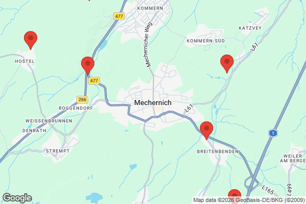 Karte mit Entrümpelungsaufträgen in Mechernich