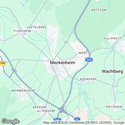 Karte von Meckenheim und Umgebung