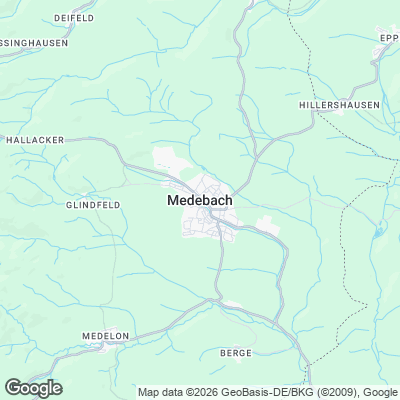 Karte von Medebach und Umgebung