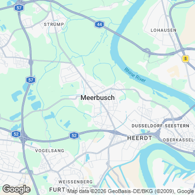 Karte von Meerbusch und Umgebung