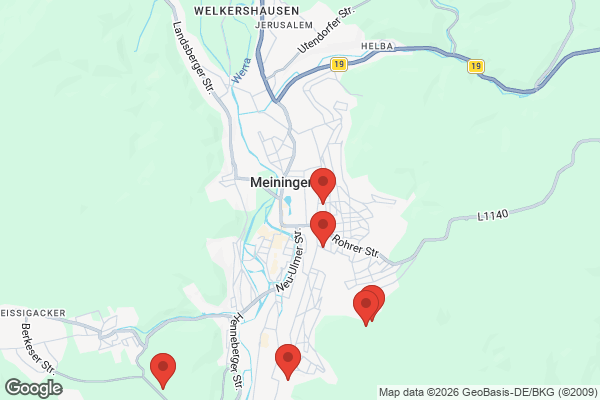 Karte mit Entrümpelungsaufträgen in Meiningen