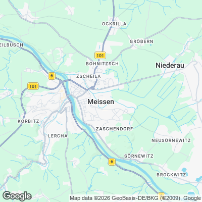 Karte von Meißen und Umgebung