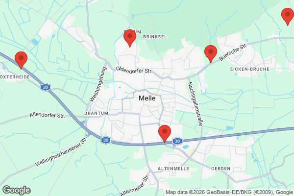 Karte mit Entrümpelungsaufträgen in Melle