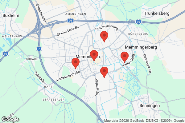 Karte mit Entrümpelungsaufträgen in Memmingen