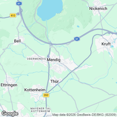 Karte von Mendig und Umgebung