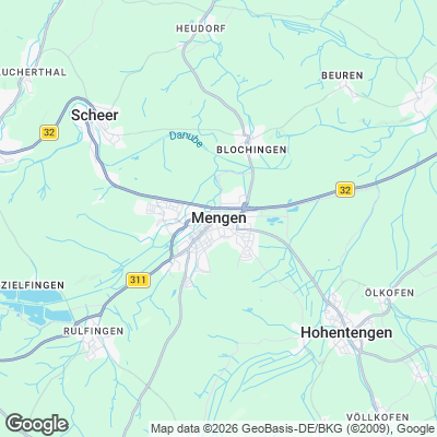 Karte von Mengen und Umgebung