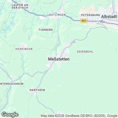 Karte von Meßstetten und Umgebung