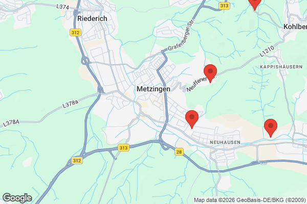 Karte mit Entrümpelungsaufträgen in Metzingen