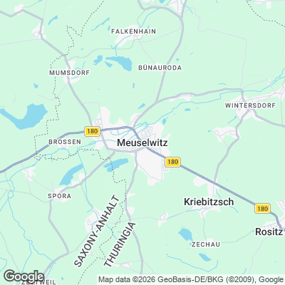 Karte von Meuselwitz und Umgebung