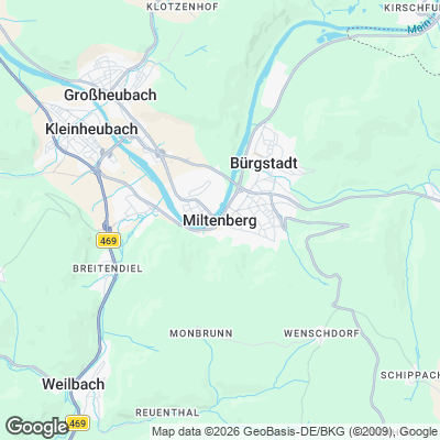 Karte von Miltenberg und Umgebung