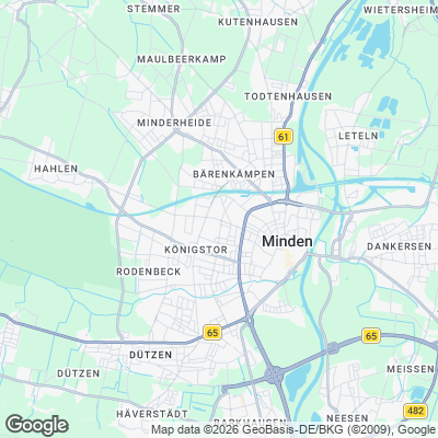Karte von Minden und Umgebung