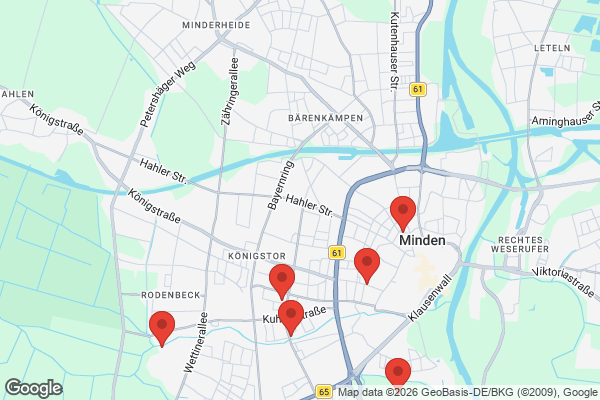 Karte mit Entrümpelungsaufträgen in Minden
