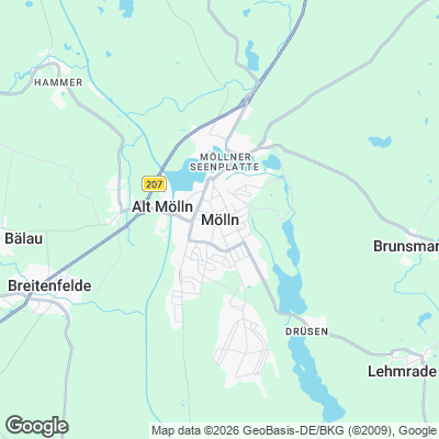 Karte von Mölln und Umgebung