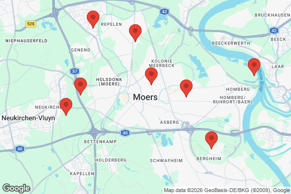 Karte mit Entrümpelungsaufträgen in Moers