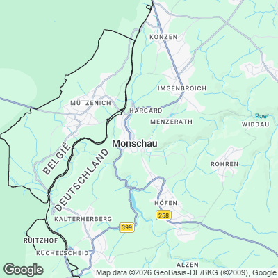Karte von Monschau und Umgebung