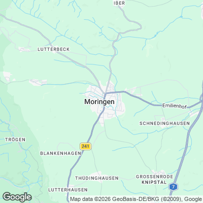 Karte von Moringen und Umgebung